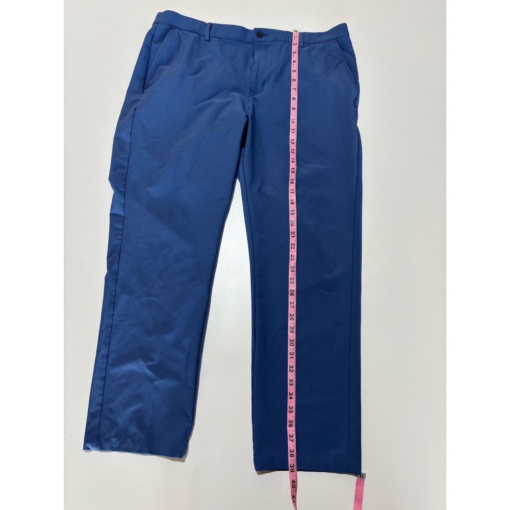 Greg Norman Mens Golf Pants Blue Performance Stretch Flat Front Size 38x30